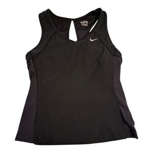 Vintage Nike Shirt Womens Size Small Black Racerback Tank Top Built In Bra Y2K